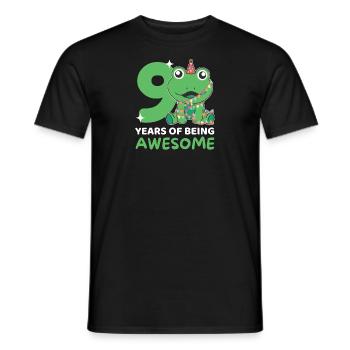 Grenouille pour 9e anniversaire Enfants de neuf ans - T-shirt homme - noir - Devant - AI Model Male 178 light (178cm)