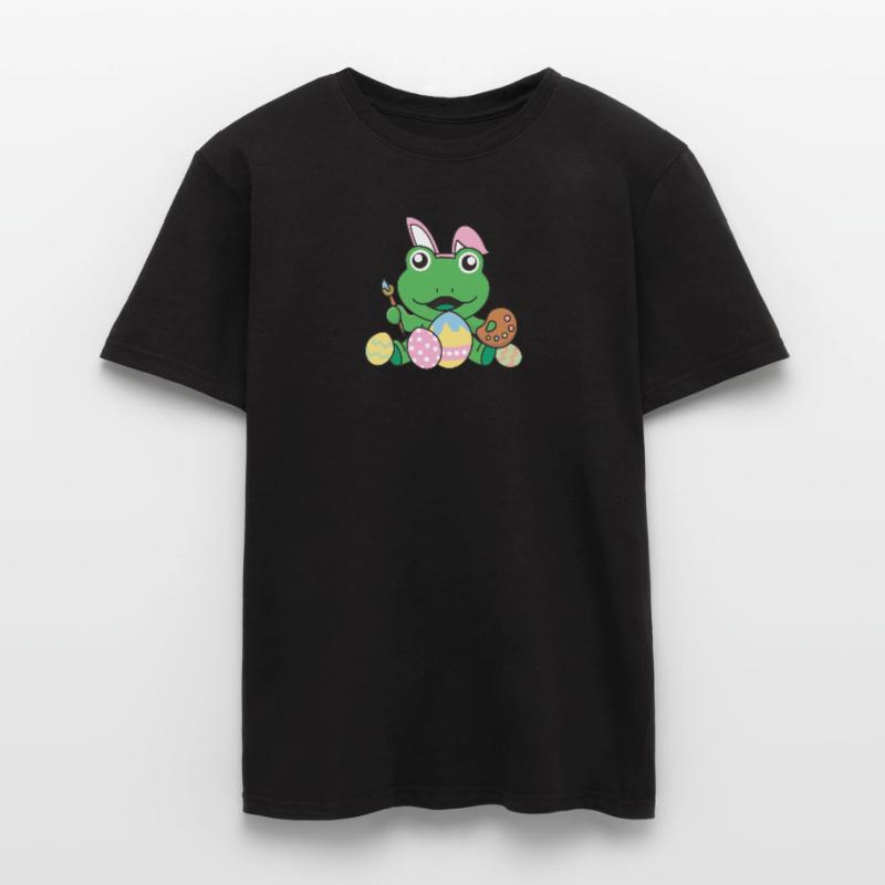happy easter sweet frog Easter with Easter eggs Men's T-shirt