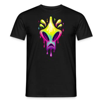 Alien coloré - T-shirt homme - noir - Devant - AI Model Male 178 light (178cm)