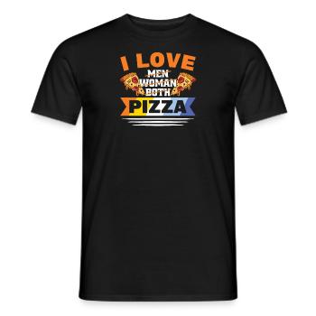 Aroace Flag Pride LGBTQ sweet pizza - Men's T-Shirt - black - Front - AI Model Male 178 light (178cm)