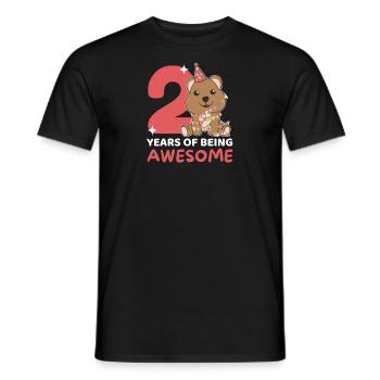 Quokka pour les enfants de 2e anniversaire de deux ans - T-shirt homme - noir - Devant - AI Model Male 178 light (178cm)