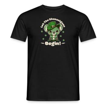 que les manigances commencent Kleeblatt St Patricks - T-shirt homme - noir - Devant - AI Model Male 178 light (178cm)