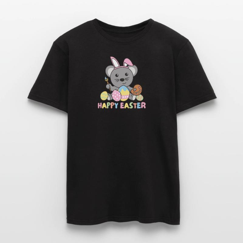 happy easter sweet mouse Easter with Easter eggs Men’s T-shirt