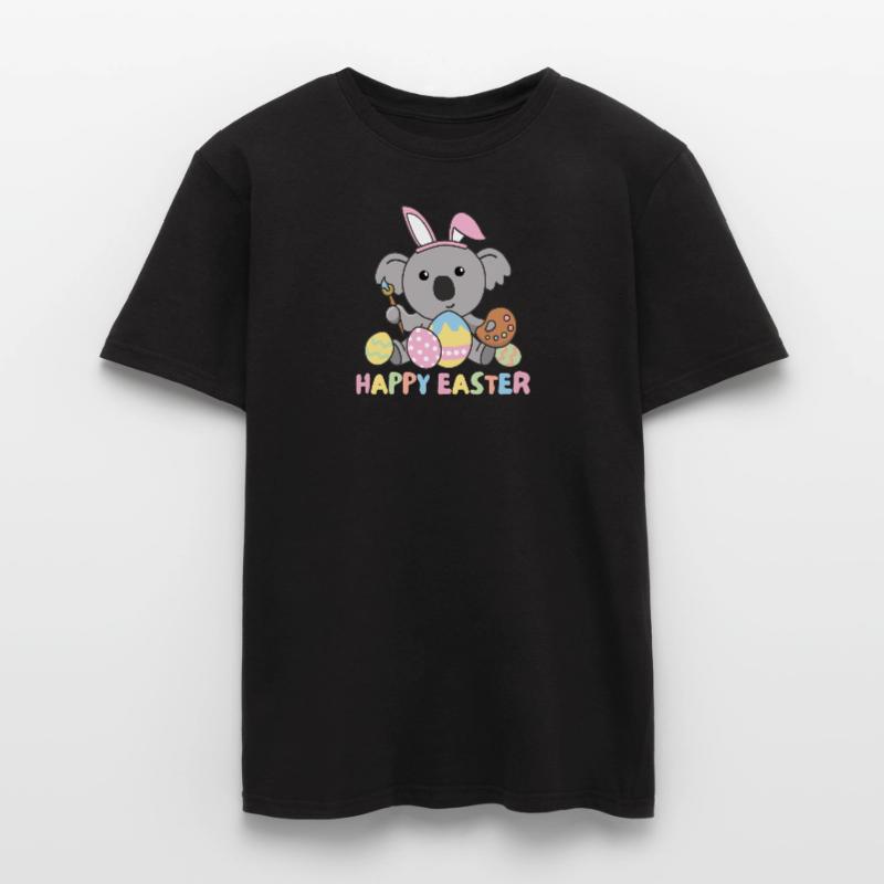 happy easter sweet koala Easter with Easter eggs Men's T-shirt