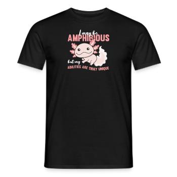 Axolotl Amphibians Salamander cute axolotl - Men's T-Shirt - black - Front - AI Model Male 178 light (178cm)