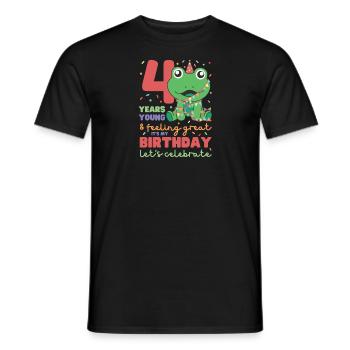 Grenouille pour 4ème anniversaire Enfants de quatre ans - T-shirt homme - noir - Devant - AI Model Male 178 light (178cm)