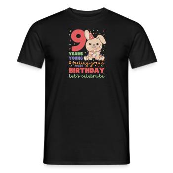 Hase zum 9. Geburtstag Kinder neun Jahre alt - Männer T-Shirt - Schwarz - Vorne - AI Model Male 178 light (178cm)