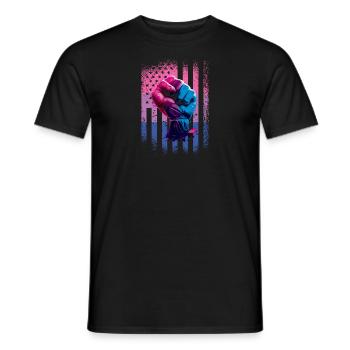 Rainbow Bi Flag Pride LGBTQ USA Flag - T-shirt homme - noir - Devant - AI Model Male 178 light (178cm)