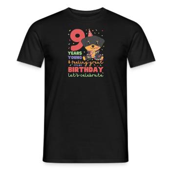 Rottweiler for the 9th birthday children nine years old - Men's T-Shirt - black - Front - AI Model Male 178 light (178cm)