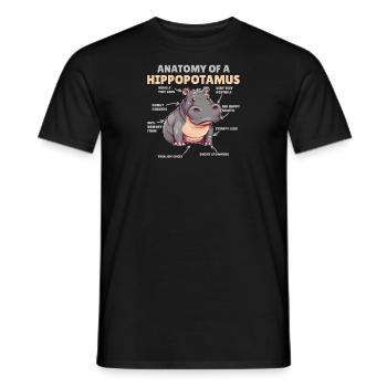 süßes Hippo Erklärung Anatomy of a Hippopotamus - Männer T-Shirt - Schwarz - Vorne - AI Model Male 178 light (178cm)
