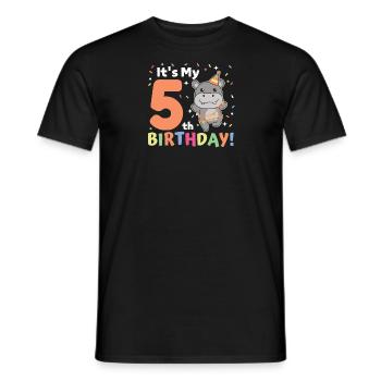 Hippopotame pour les enfants de 5 ans - T-shirt homme - noir - Devant - AI Model Male 178 light (178cm)