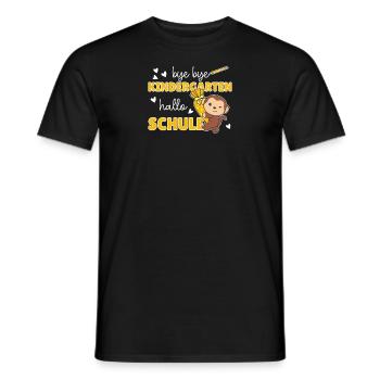 bye bye Kindergarten hallo Schule Affe - Männer T-Shirt - Schwarz - Vorne - AI Model Male 178 light (178cm)