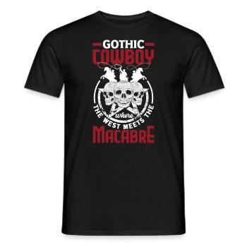 Gothic cowboy where the West meets the macabre - Männer T-Shirt - Schwarz - Vorne - AI Model Male 178 light (178cm)