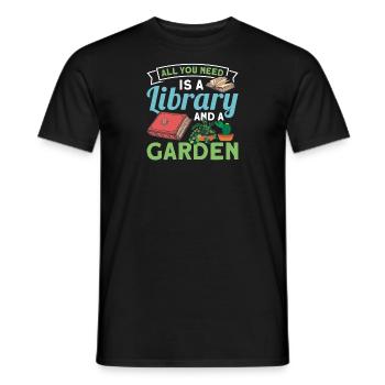 Book lover design with books for literature - Men's T-Shirt - black - Front - AI Model Male 178 light (178cm)