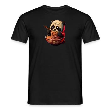 Mais d’abord ramen panda doux mange des ramen - T-shirt homme - noir - Devant - AI Model Male 178 light (178cm)