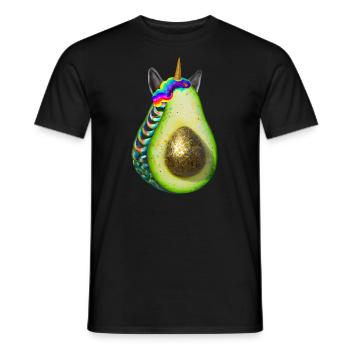 Glückliche Einhorn Avocado - Männer T-Shirt - Schwarz - Vorne - AI Model Male 178 light (178cm)