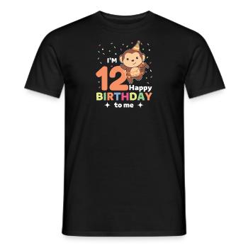 Singe pour les enfants de douze ans - T-shirt homme - noir - Devant - AI Model Male 178 light (178cm)