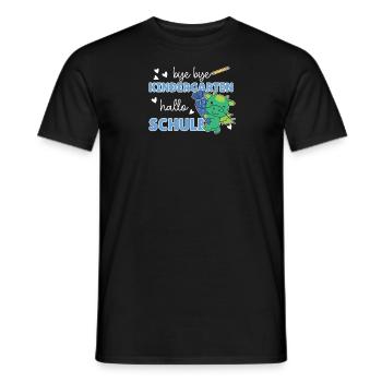 bye bye Kindergarten hallo Schule Drache - Männer T-Shirt - Schwarz - Vorne - AI Model Male 178 light (178cm)