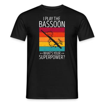 Bassoonist design for woodwind orchestra - Men's T-Shirt - black - Front - AI Model Male 178 light (178cm)