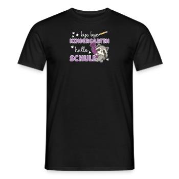 bye bye Kindergarten hallo Schule Waschbär - Männer T-Shirt - Schwarz - Vorne - AI Model Male 178 light (178cm)