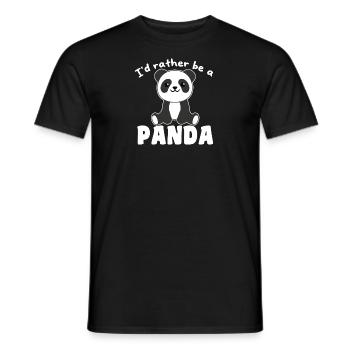 I'd rather be a panda - cute panda - Men's T-Shirt - black - Front - AI Model Male 178 light (178cm)
