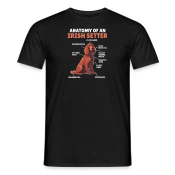 Dog Explanation Anatomy of an Irish Setter - Men's T-Shirt - black - Front - AI Model Male 178 light (178cm)
