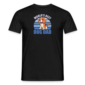 Le meilleur chien du monde papa mignon Beagle - T-shirt homme - noir - Devant - AI Model Male 178 light (178cm)