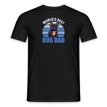 Meilleur chien du monde papa mignon bouledogue français - T-shirt homme - noir - Devant - AI Model Male 178 light (178cm)