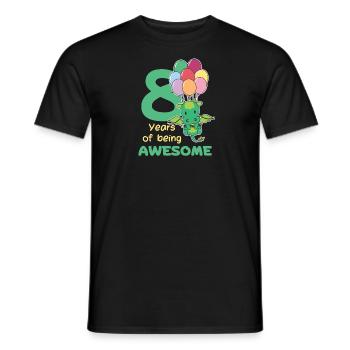 Drache zum 8. Geburtstag Kinder acht Jahre alt - Männer T-Shirt - Schwarz - Vorne - AI Model Male 178 light (178cm)