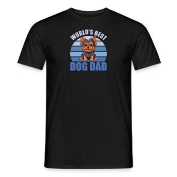 Meilleur chien du monde papa mignon Yorkshire terrier - T-shirt homme - noir - Devant - AI Model Male 178 light (178cm)