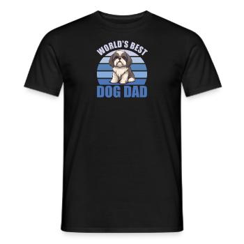 Le meilleur chien du monde papa mignon Shih Tzu - T-shirt homme - noir - Devant - AI Model Male 178 light (178cm)