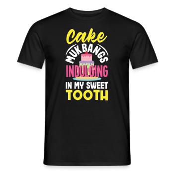 Mukbang and Cake - Men's T-Shirt - black - Front - AI Model Male 178 light (178cm)