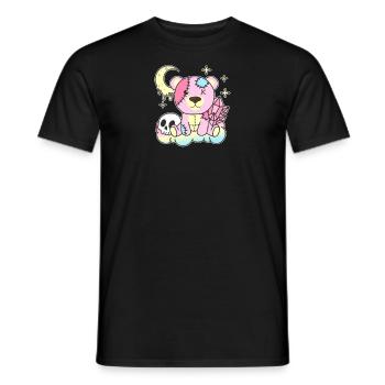 Kawaii Gothic Bear Pastel Gothic Goth - Men's T-Shirt - black - Front - AI Model Male 178 light (178cm)