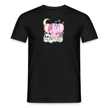 Kawaii Gothic Elephant Pastel Gothic Goth - Men's T-Shirt - black - Front - AI Model Male 178 light (178cm)