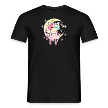 Kawaii Gothic Raccoon Pastel Gothic - Men's T-Shirt - black - Front - AI Model Male 178 light (178cm)
