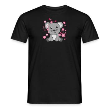 Souris animaux mignons pour enfants kawaii - T-shirt homme - noir - Devant - AI Model Male 178 light (178cm)