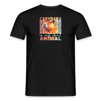 Capybara is my spirit animal - süßes Capybara - Men's T-Shirt - black - Front - AI Model Male 178 light (178cm)