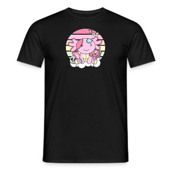 Kawaii Gothic Axolotl Pastel Gothic Goth - Men's T-Shirt - black - Front - AI Model Male 178 light (178cm)
