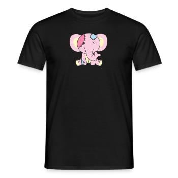 Kawaii Gothic Elephant Pastel Gothic Goth - Men's T-Shirt - black - Front - AI Model Male 178 light (178cm)