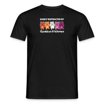 Lesbian Flag Pride LGBTQ Cute Quokka - Men's T-Shirt - black - Front - AI Model Male 178 light (178cm)