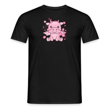 Dragon cute animals for kids kawaii - Men's T-Shirt - black - Front - AI Model Male 178 light (178cm)