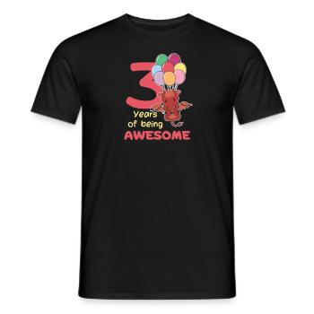 Drache zum 3. Geburtstag Kinder drei Jahre alt - Männer T-Shirt - Schwarz - Vorne - AI Model Male 178 light (178cm)