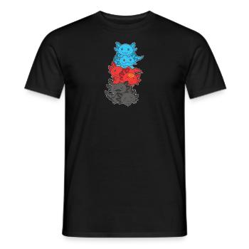 Polyamory Flag Gay Pride LGBTQ Axolotl - Männer T-Shirt - Schwarz - Vorne - AI Model Male 178 light (178cm)