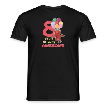 Drache zum 8. Geburtstag Kinder acht Jahre alt - Männer T-Shirt - Schwarz - Vorne - AI Model Male 178 light (178cm)