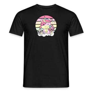 Kawaii Gothic Unicorn Pastel Gothic Goth - Men's T-Shirt - black - Front - AI Model Male 178 light (178cm)
