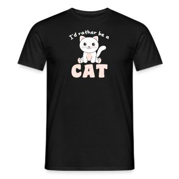 Je préfère être un chat - chat mignon - T-shirt homme - noir - Devant - AI Model Male 178 light (178cm)