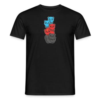 Polyamory Flag Gay Pride LGBTQ Panda Turm - Männer T-Shirt - Schwarz - Vorne - AI Model Male 178 light (178cm)
