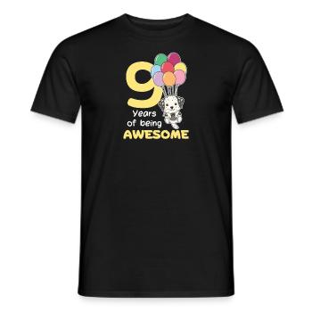 Dalmatians for 9th birthday children nine years old - Men's T-Shirt - black - Front - AI Model Male 178 light (178cm)
