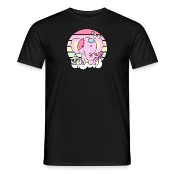 Kawaii Gothic Elephant Pastel Gothic Goth - Men's T-Shirt - black - Front - AI Model Male 178 light (178cm)
