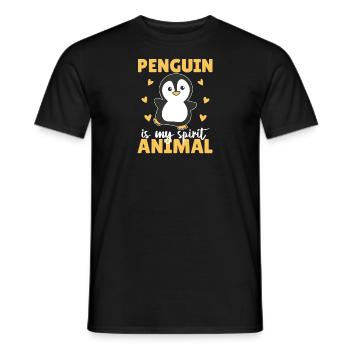 Le pingouin est mon animal spirituel - pingouin mignon - T-shirt homme - noir - Devant - AI Model Male 178 light (178cm)